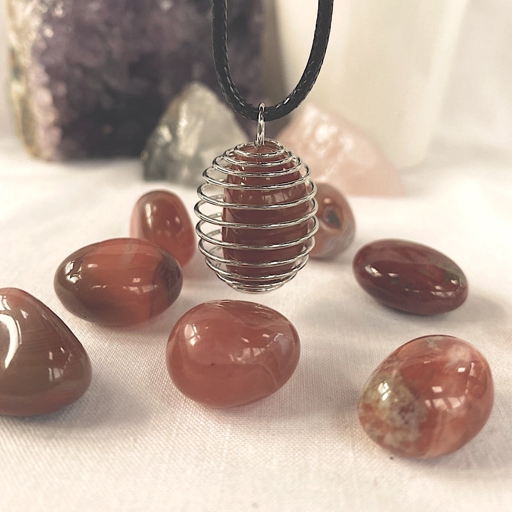 n e w | crystal necklaces | jasper | amethyst | quartz | onyx | agate | citrine